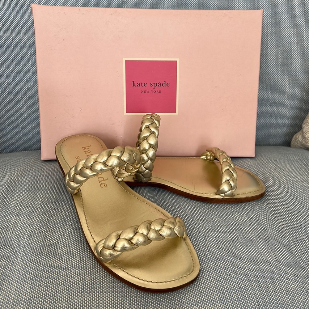 Kate Spade gold sandals 7.5 NWT